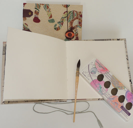Carnet d'artiste, papier aquarelle 100% coton, 20x20cm