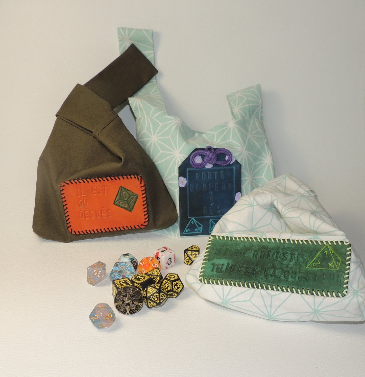 Sac à nœud japonais pour dés de jeux de rôle